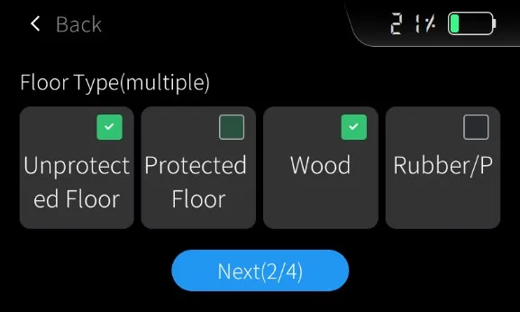 Выбор типа пола: незащищённый, защищённый, дерево, резина